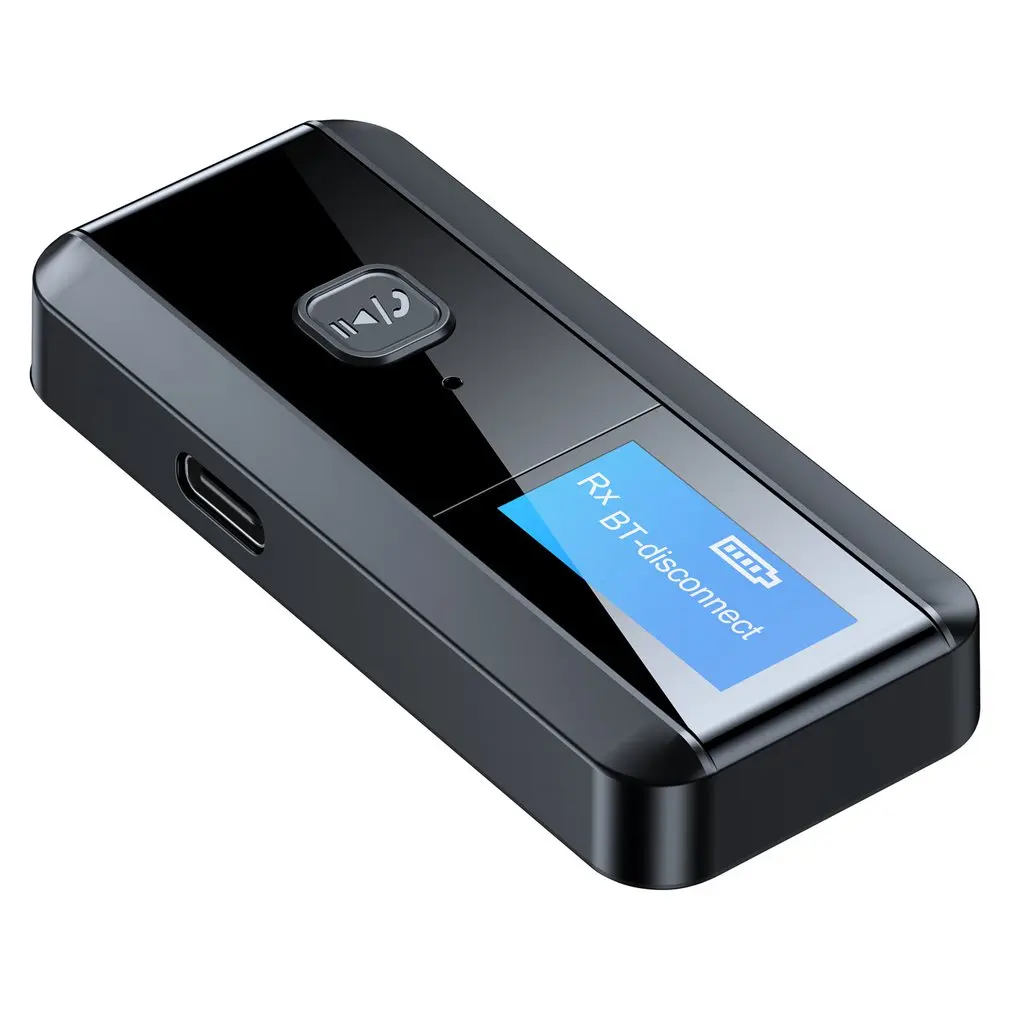 

Type-C Bluetooth-compatible 5.0 + EDR + LCD Display Audio Receiver Transmitter For TV PC Driver-Free 3.5MM AUX Wireless Adapter