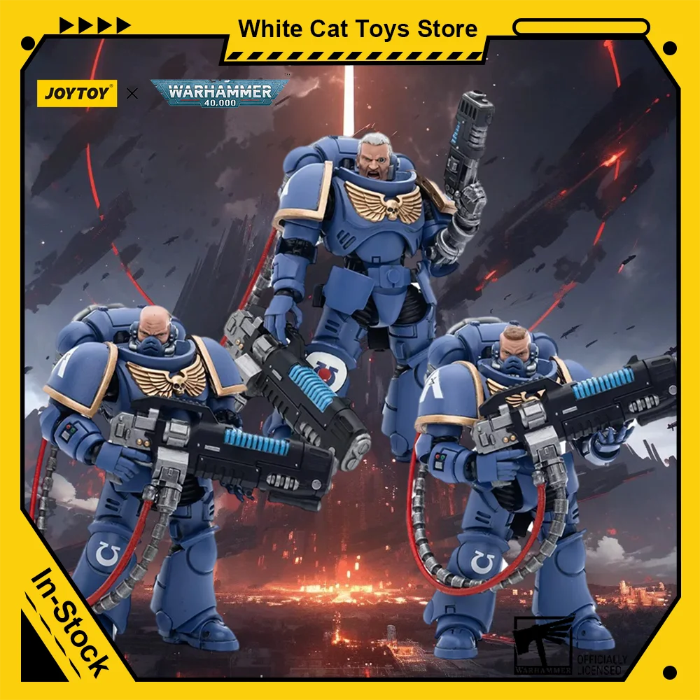 [In-Stock] JOYTOY Warhammer 40K Ultramarines Hellblasters Action Figure Sergeant Ulaxes Brother Joint Movable Figurine Toys Gift