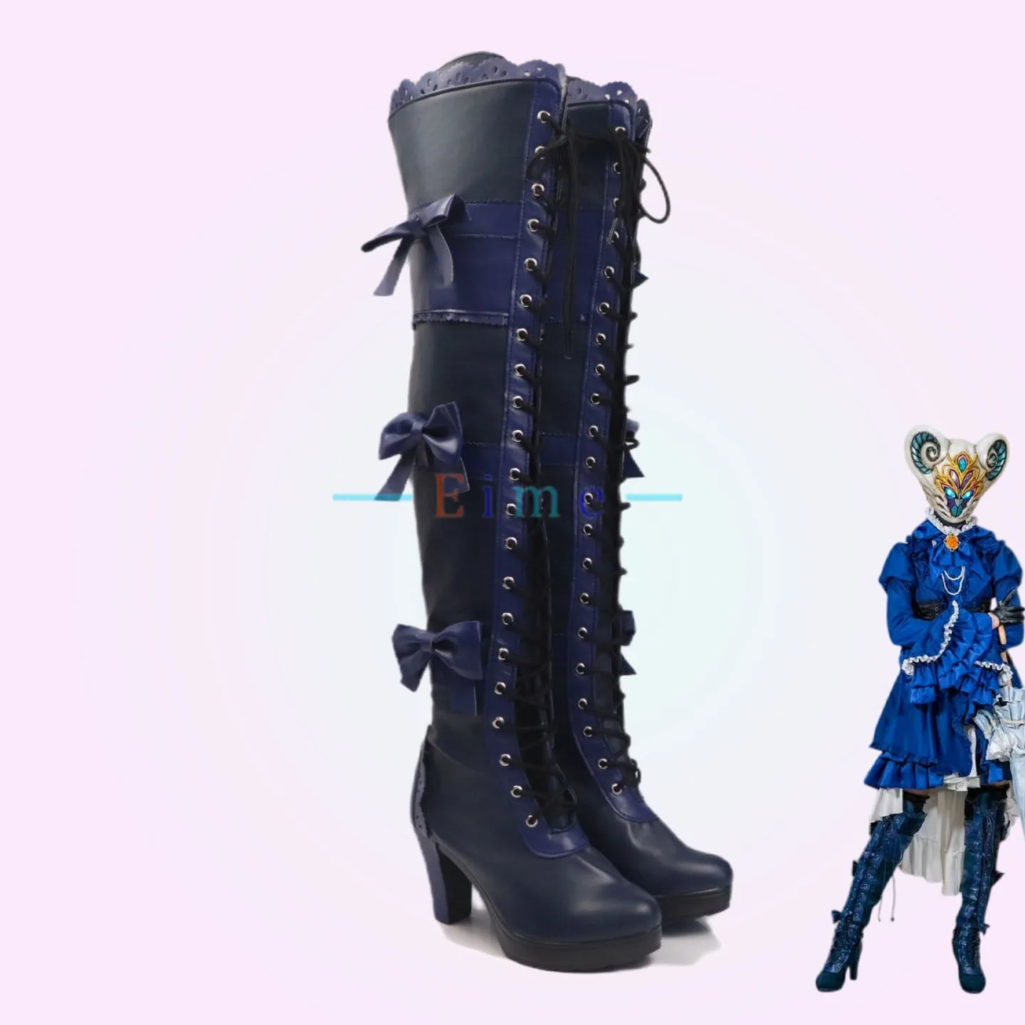 Lizel Jaldak Cosplay Shoes Anime Cosplay Props Over Knees Boots Halloween Carnival Party High Heel PU Shoes Big Size Custom Made