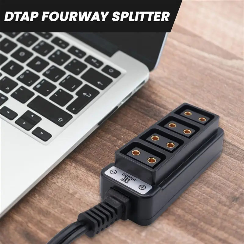 D-Tap Male To 4-Port P-Tap Female Camera Power Supply Distributor DTAP Fourway Splitter view 5