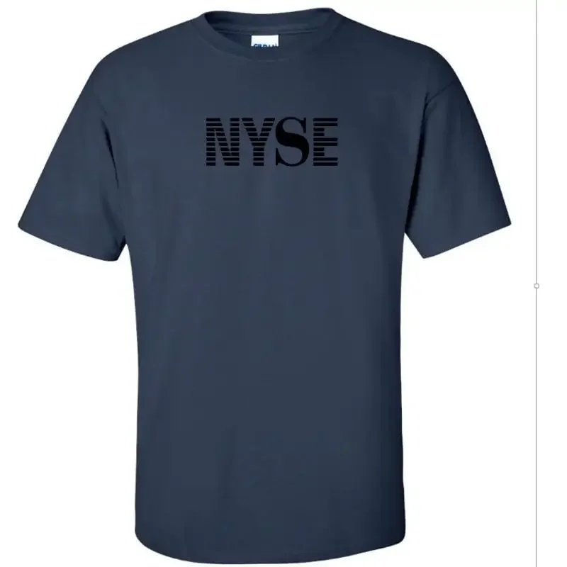 NYSE FUNNY RECESSION TEE New York Stock Market Cotton Navy Blue Black T shirt