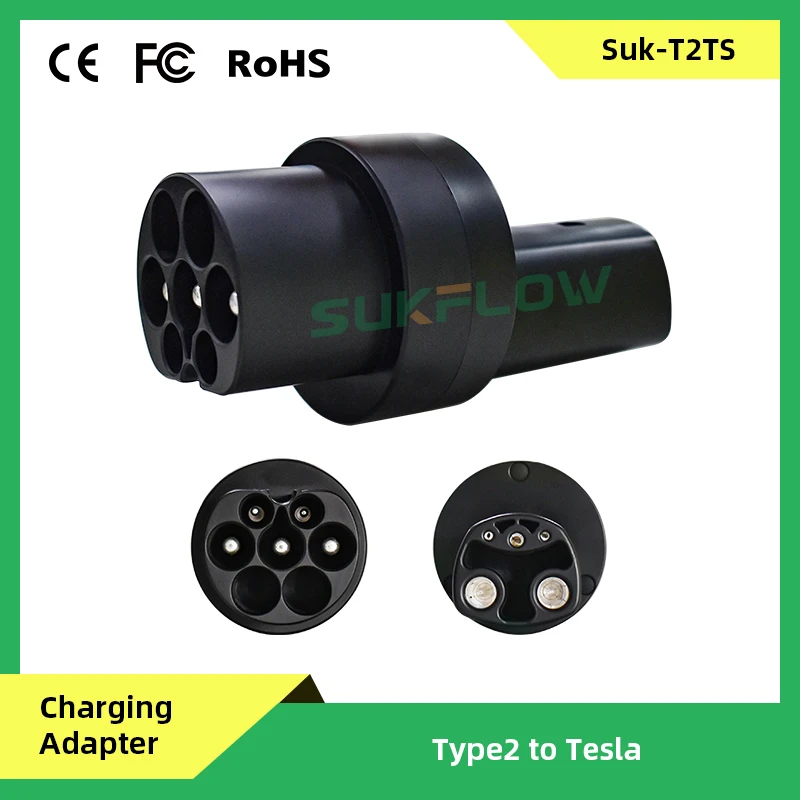 

EV Charger Adapter Type2 to Tesla Electric Vehicle Car Charging Connector 32A SAE j1772 to IEC62196 Converter Adaptor