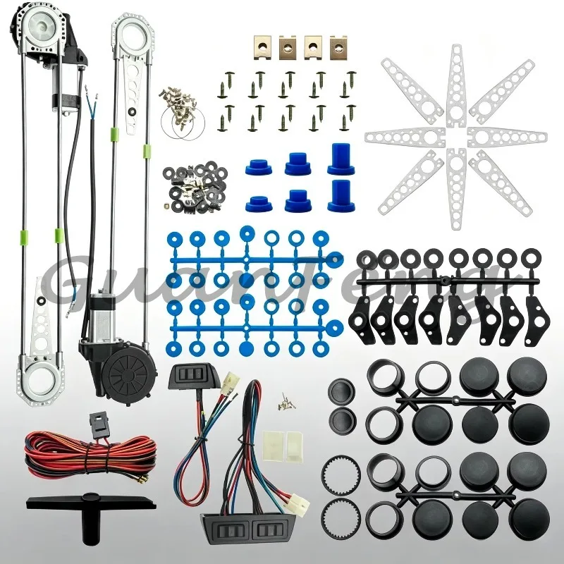 12V DC Universal Electric Power Window Conversion Kit Convert Manual Window to Electric for 2/4 Door Cars