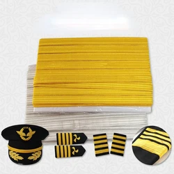 Indian Silk Royal Uniform Webbing Aviation Uniform Dedicated Golden Yellow Wire Pilot Captain Uniform Webbing Decor Accessories