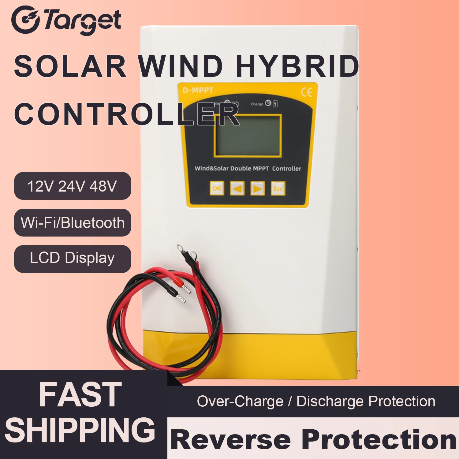 

6000W Hybrid Wind Solar Controller Regulator MPPT Auto Match 12V 24V 48V Optional Bluetooth Android App For Hybrid Power System
