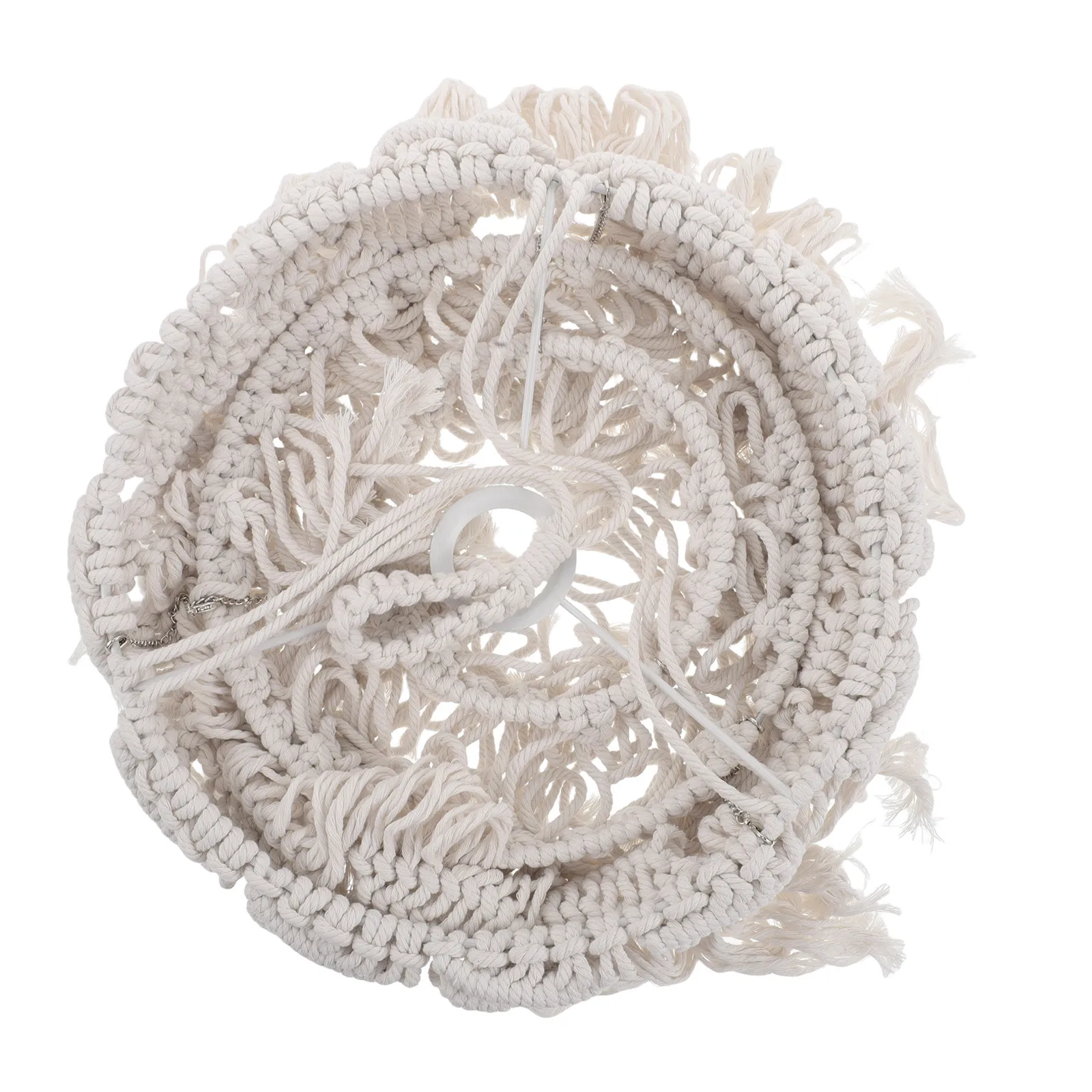 

1Set Macrame Lampshade Boho Tassel Hanging Lamp Shade Handwoven Cotton Rope Pendant Light Cover Nordic Home Decor Accent