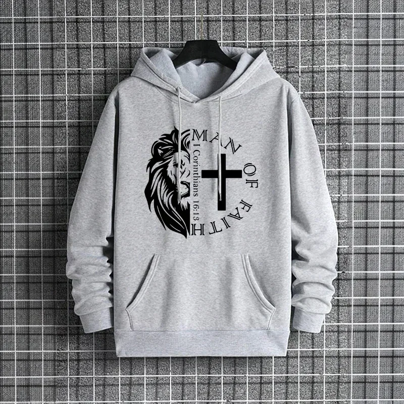 Man of Faith Hoodies Streetwear Fashion Hip Hop Hooded Sweatshirt Male Trendy Casual Hoody 2026 Urban Chic Fall Winter Pullover