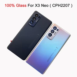 100% A+++ For Oppo Find X3 Neo 5G Back Battery Cover Housing Glass X3Neo CPH2207 Door Rear Case with Camera Glass Lens