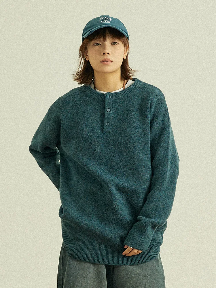 

GoodNorth японский винтажный круглый вязаный свитер Neutral для мужчин и женщин, свободный ленивый свитер, пальто Street Sle K...