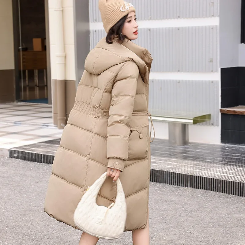 Winter Jacket for Women 2024 New Long Puffer Thick Down Cotton Coat Hooded Long Parka Warm Female Clothes Outwear Women`s Jacket