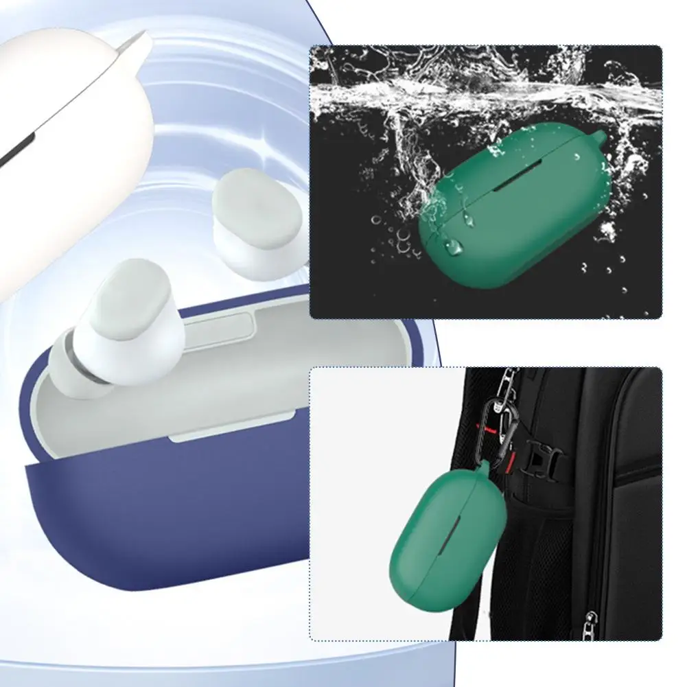 For Solo Buds Silicone Case Cover Dustproof Earbuds Protective Cover Drop-Proof Earphone Charger Case With Keychain