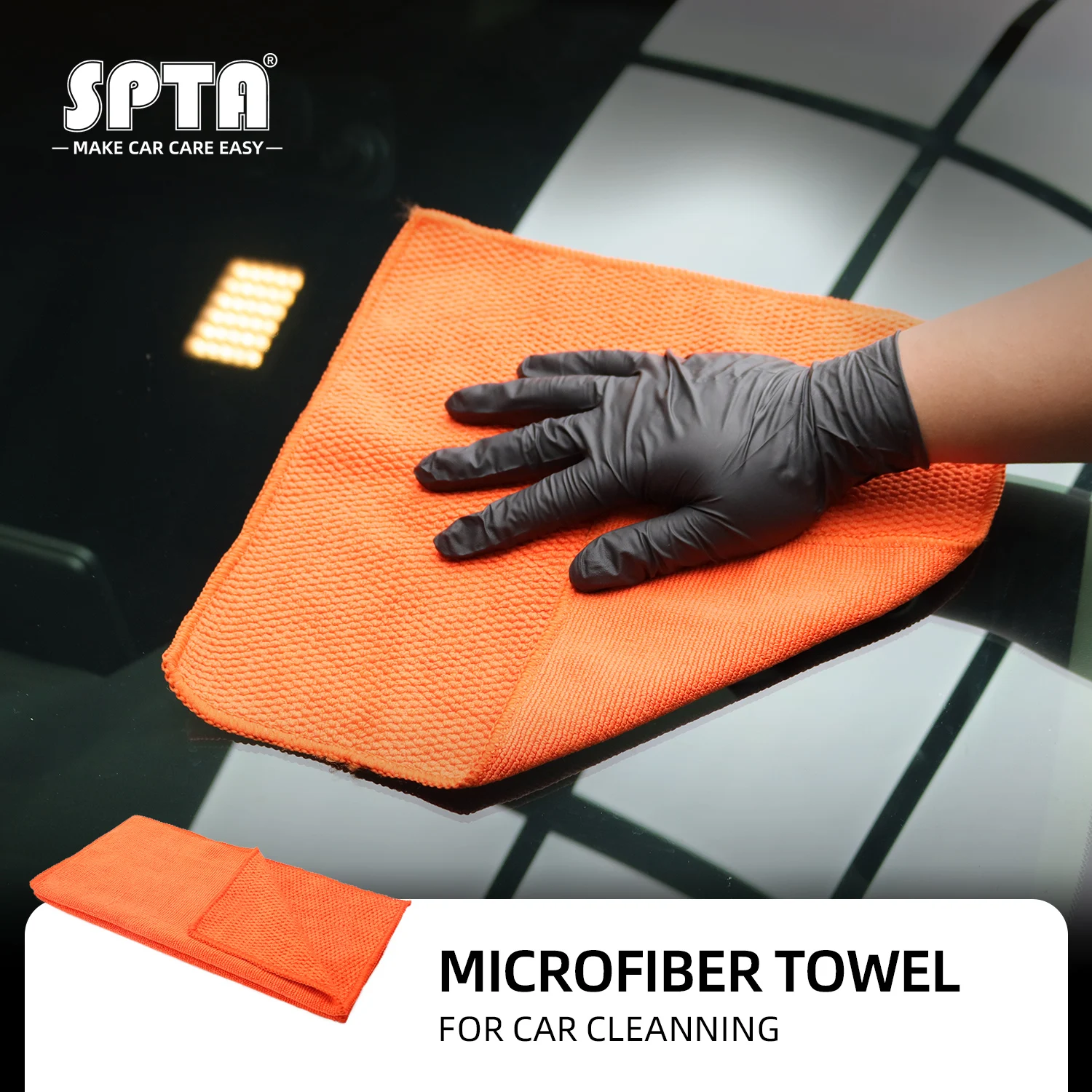 

(Single Sale)SPTA 30*30CM Car Wash Towel Microfiber Detailing Polishing Cleaning Drying Removal Wax Cloth 400GSM