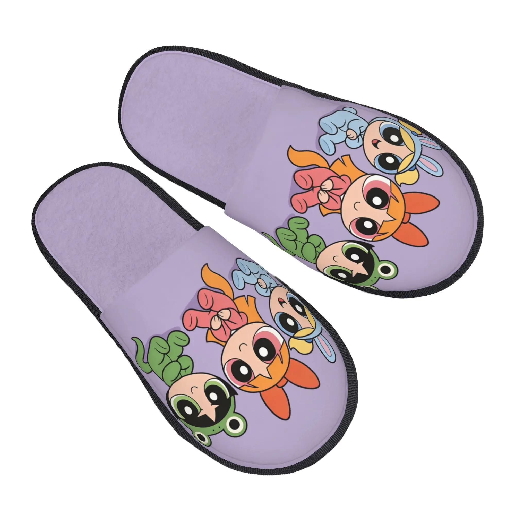 Custom Poweres Anime Puffes Memory Foam Slippers Women Comfy Warm Buttercup Blossom Bunny House Slippers
