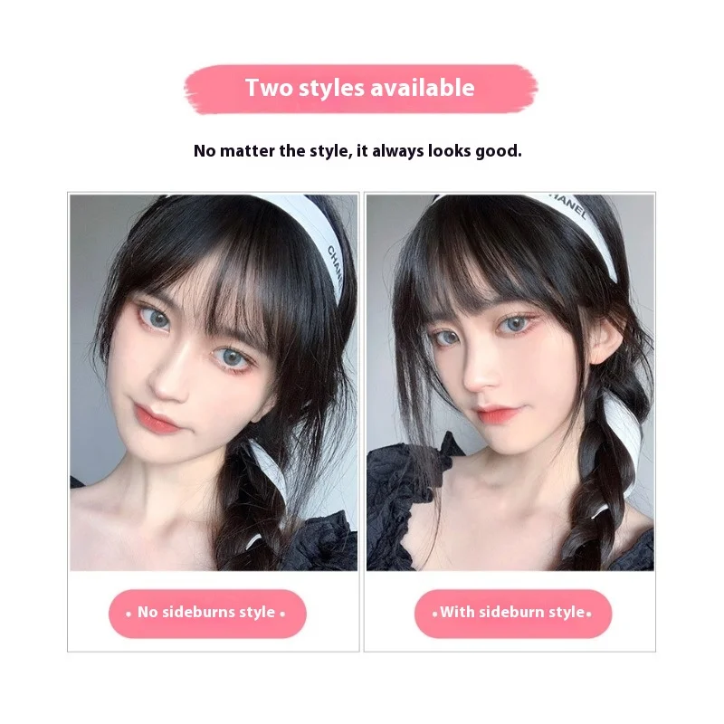 Peluca con flequillo de aire para mujer, pieza de flequillo de cabello humano completo, flequillo falso, peluca con flequillo recto Natural, pieza de cabello humano tejido a mano