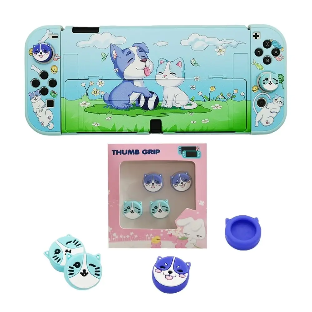 Case For Nintendo Switch OLED/NS Accessorie Joycon Rocker Cap 4pcs Cartoon Protect Case Cover For Switch Accessorie Console Game