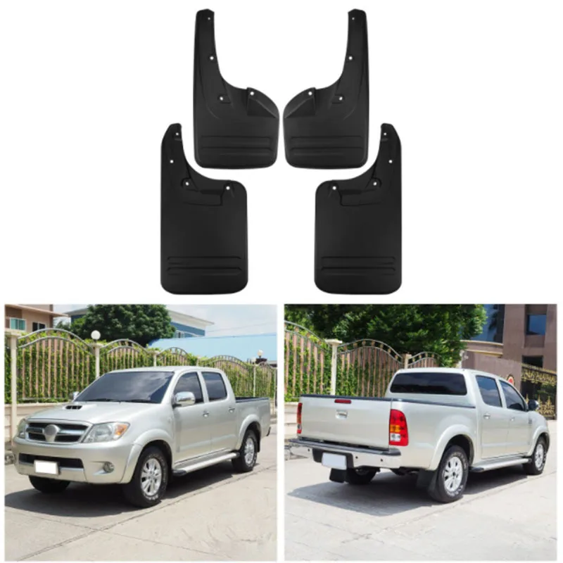 

Для Hilux Vigo 4WD 2005-2014 водонепроницаемые брызговики из полипропилена, черные брызговики, брызговики, автомобильные аксессуары