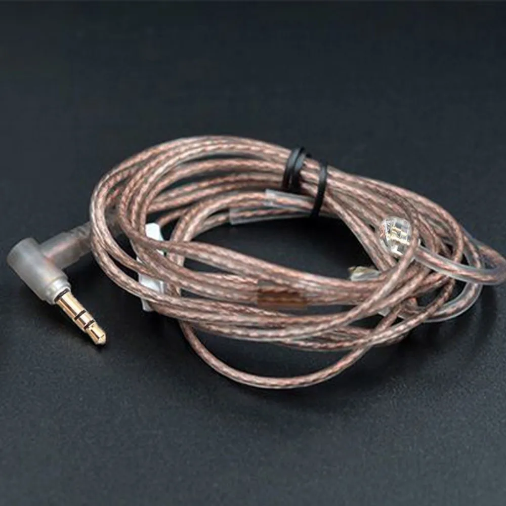 3.5MM KZ Earphones Cables 2PIN Upgrade KZ Headphones Wire with Microphone High-Purity Wired Earphones Cables For KZ/TRN/CCA