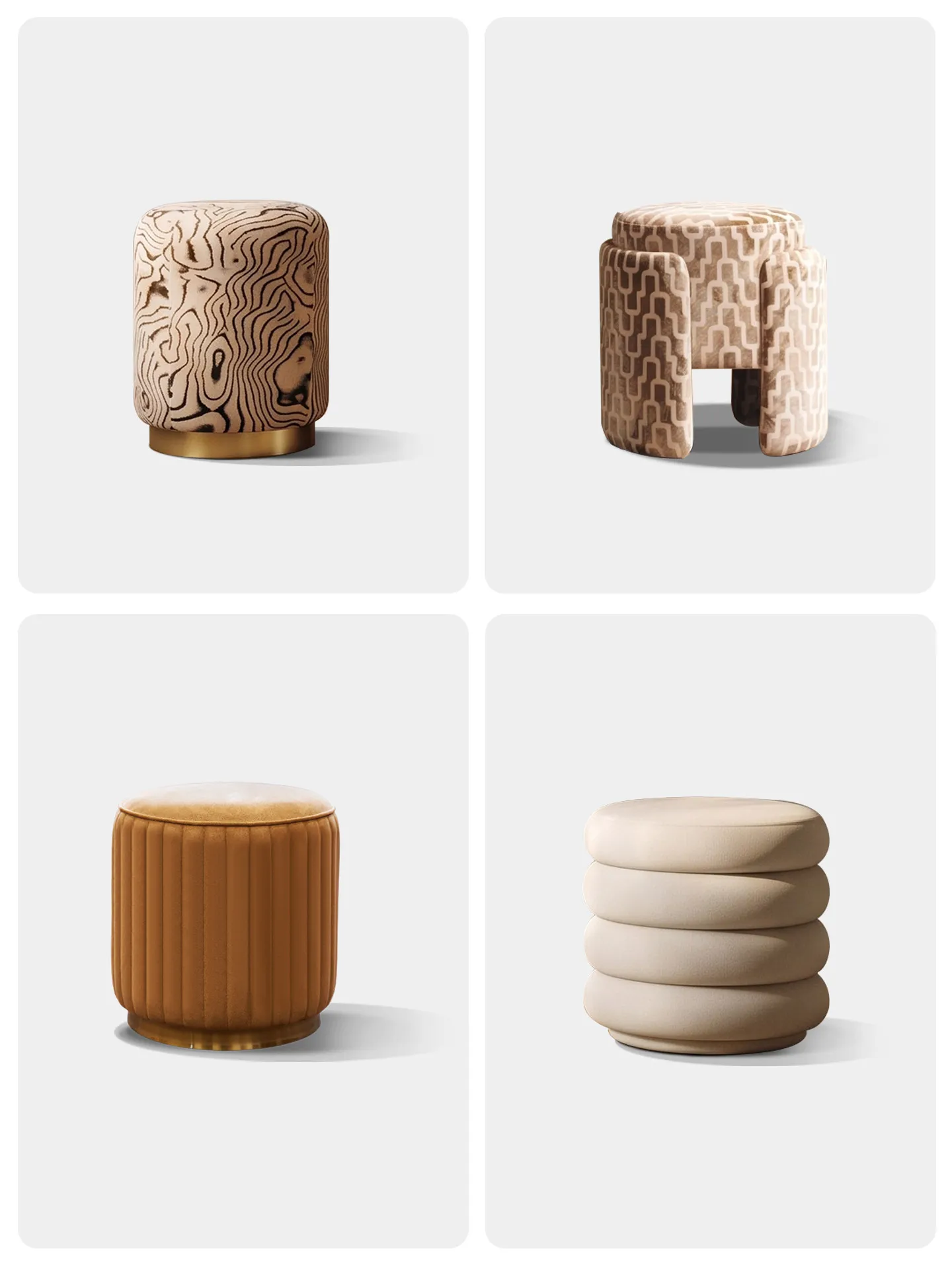 CX bedroom light luxury high-end cloakroom medium antique solid wood small size dressing stool
