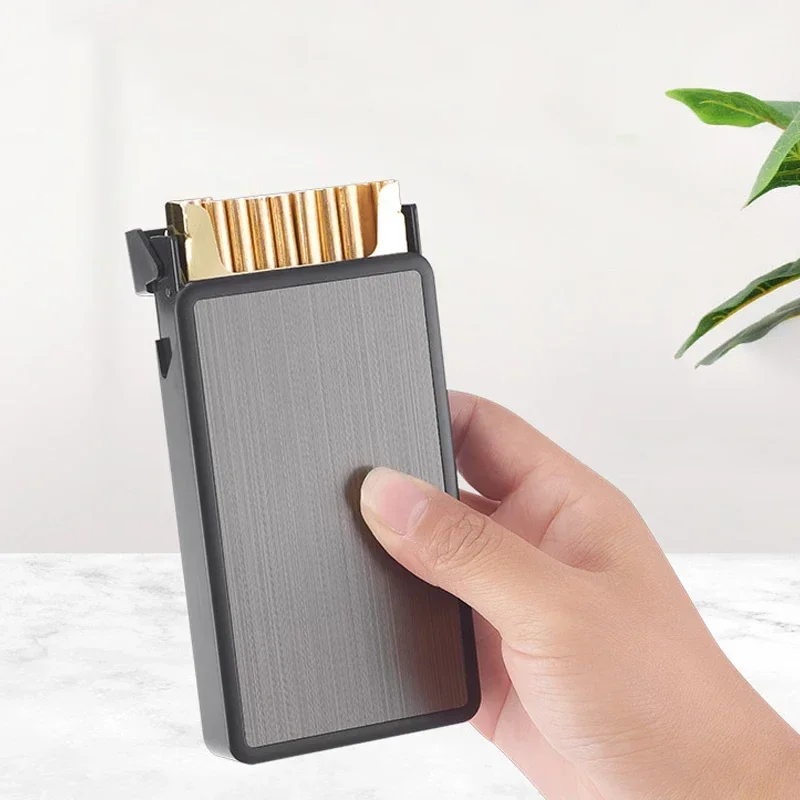 Automatic Flap Ultra Thin Cigarette Case, Simple Creative Personality, Moisture-Proof, Slim Plastic Clamshell Cigarette Box, Fas