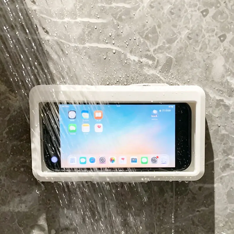 Waterproof Wall-Mounted Phone Holder for Bathroom Kitchen