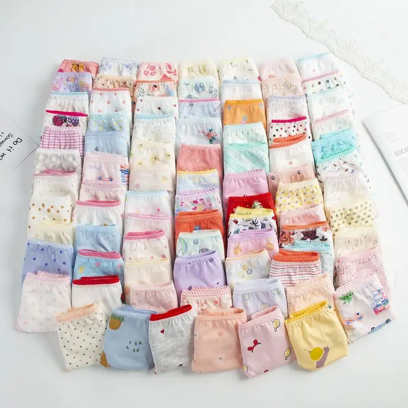 Hot Sale 12 Pcs/lot Baby Kids Girls Underwear Briefs Panties Short Colorful Panties Children Cotton Briefs