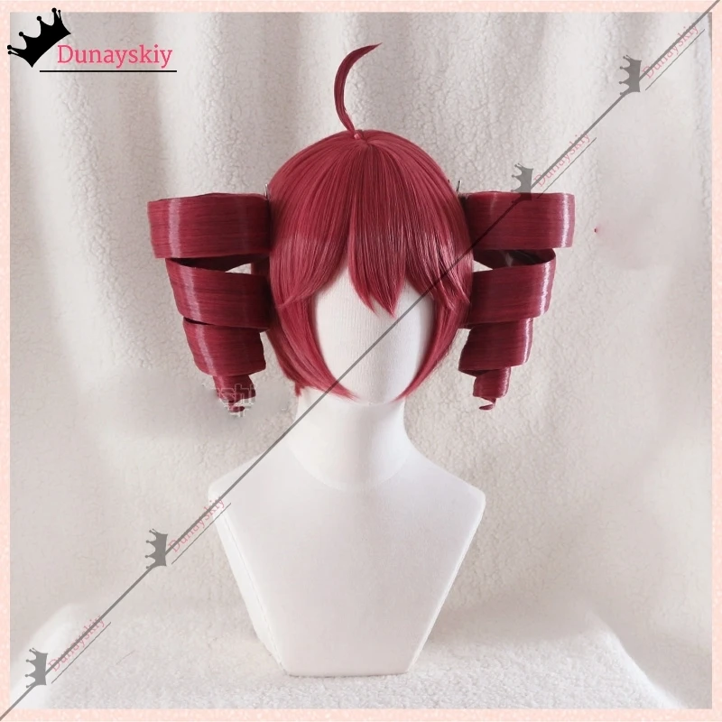 Anime Kasane Teto Cosplay Costumes Women Cute Red Ponytail Wig High Heat Resistant Hair Teto Role-playing Wig Long Curly Hair