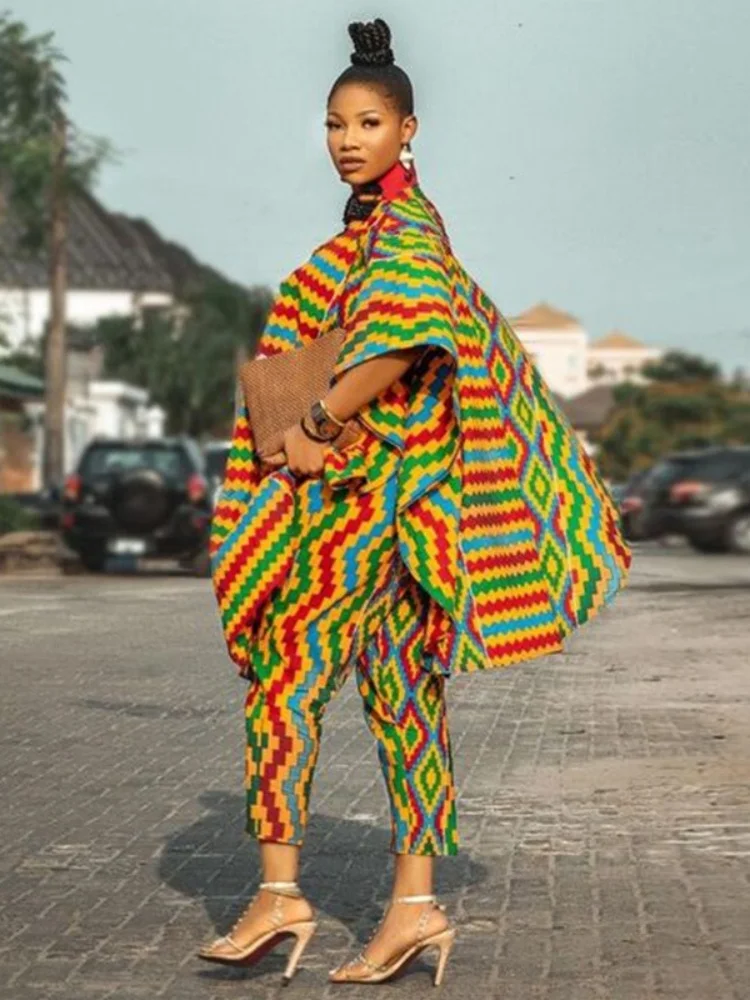 Wmstar Two Piece Sets Women Wholesale Loose Digital Print African Top and Pants New in Summer Matching Suit Drop Shopping