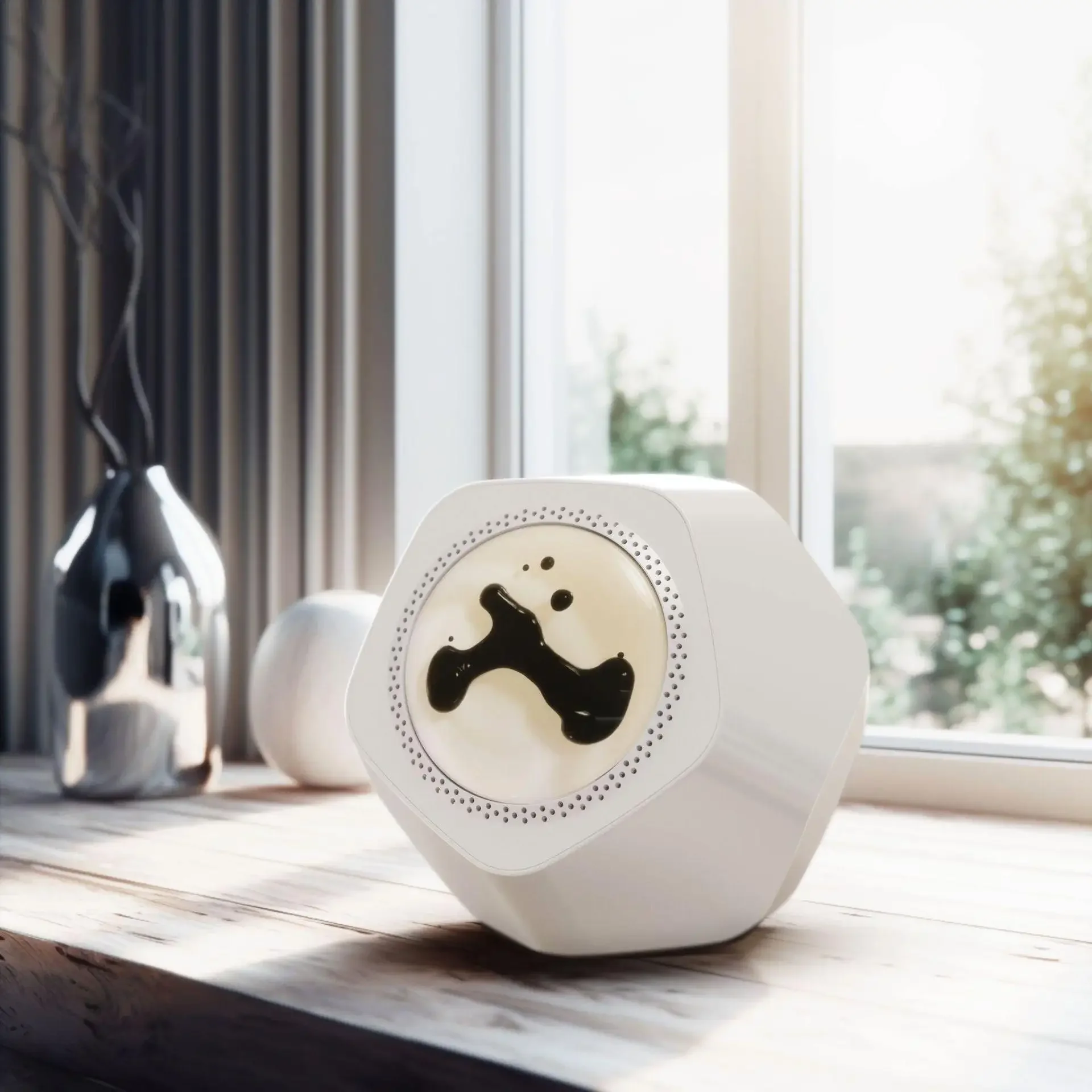 A20 Portable TWS Wireless Bluetooth Speaker With Frequency Display Smart Home Night Light Bedside Ferrofluid Frequency Speaker