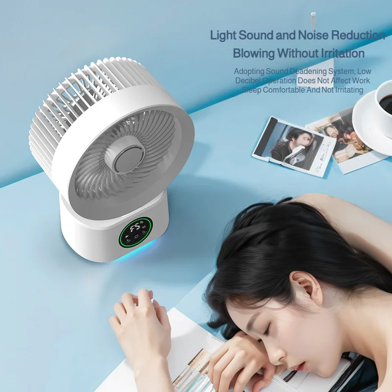 Cooling Home Desktop Shaking Head USB Charging Fan Air Circulation Intelligent Voice Timing Fan Home&dormitory Desktop Fan