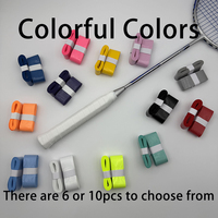 6pcs, [popular choice] Anti slip adhesive flat hand glue for badminton/tennis rackets, professional anti slip grip strap