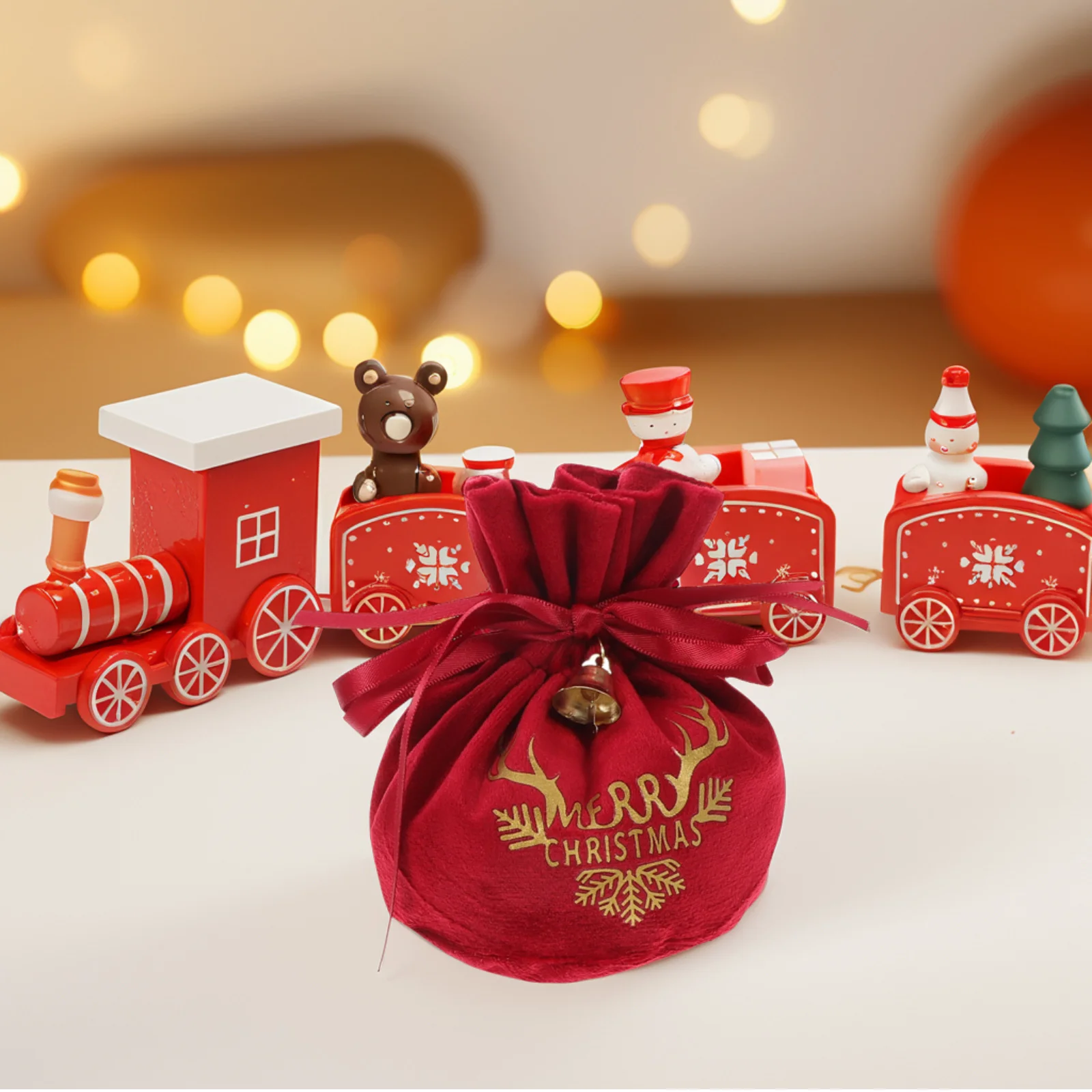 

4Pcs Christmas Drawstring Bags Holiday Goodie Bags Bell Xmas Candy Pouches Party Wedding Birthday Favor Holiday Goodie Bag