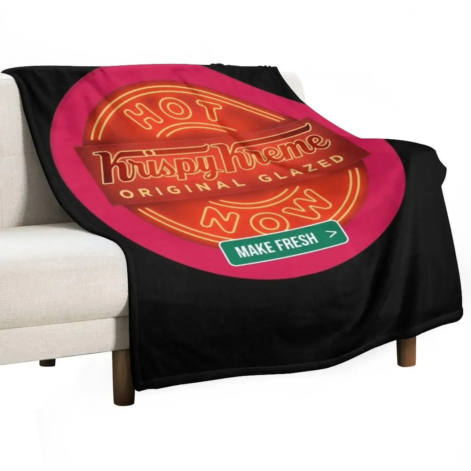 Circular Krispy Kreme Logo Merchandise Throw Blanket Cute Plaid Blankets For Baby Shaggy Blankets