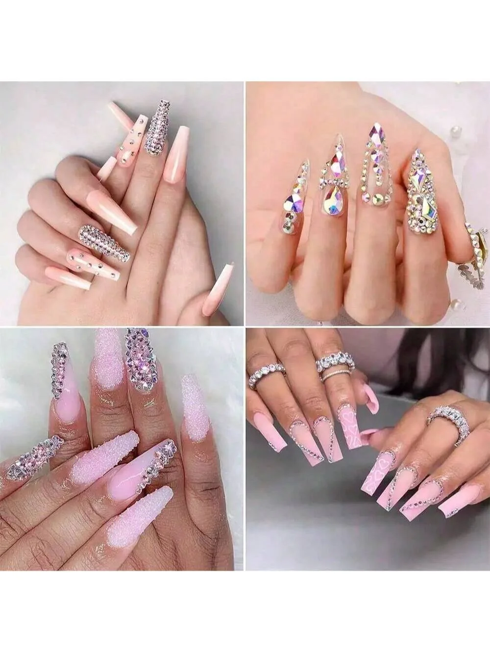 صندوق تخزين شبكي 3 مم 24 من الراتنج الملون بحجر الراين المسطح مناسب لتزيين فن الأظافر والملابس والأكواب بنفسك #5