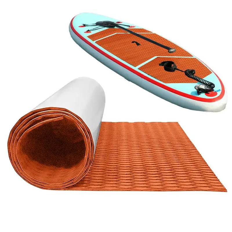 Surfboard Traction Pad Deck Grip Mat Boat Deck Mat Self-Adhesive Flooring EVA Foam Trimmable Sheet Non-Slip Decking Pad For RV