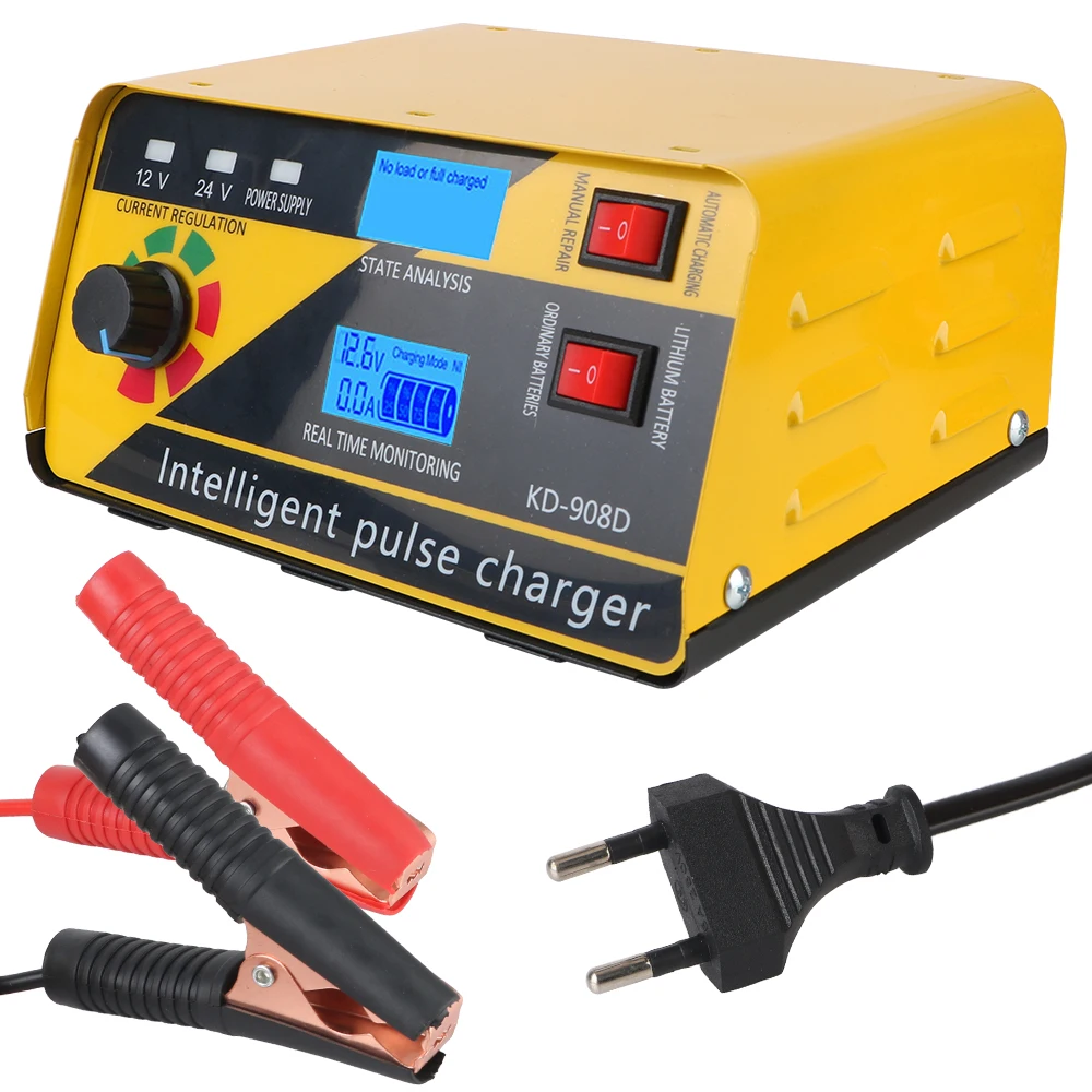 Fully Automatic 12V/20A 24V/10A Current Regulate 260W Pulse Repair For Lithium Lead Acid Batteries Car Battery Charger