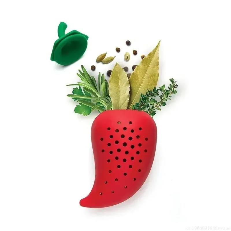 Creative Chili Shape Spice Filter Stew and Soup Silicone Seasoning Bag Practical Kitchen Tools Cooking Tools