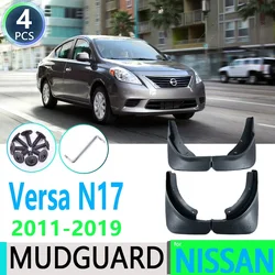 for Nissan Versa Sedan Latio Sunny Almera N17 2011~2019 4pcs Car Fender Mudguard Mud Flaps Guard Splash Flap Car Accessories