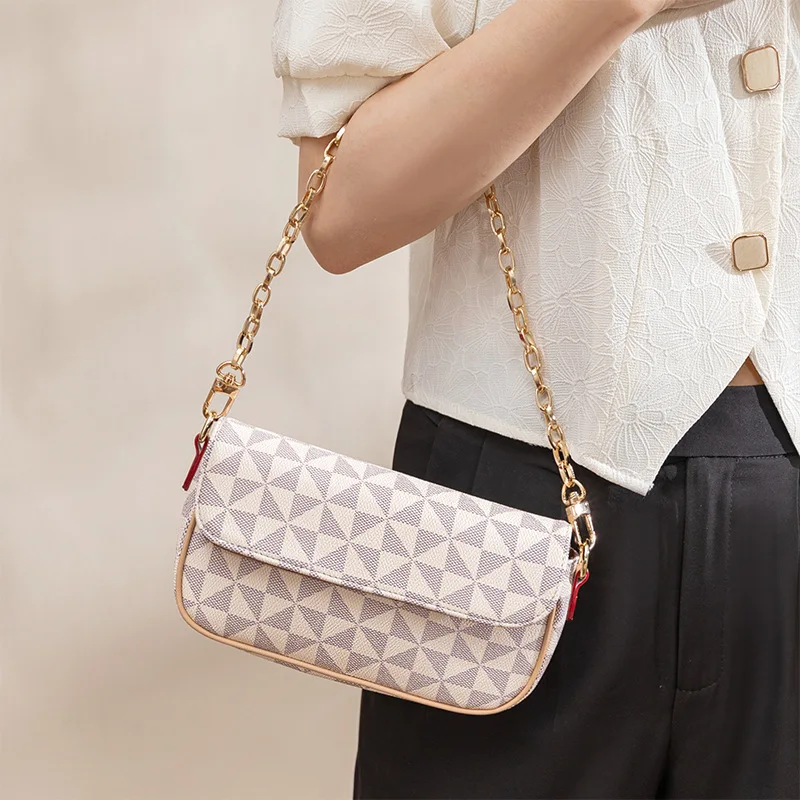 New Shoulder Bags Women Fashion Print Bag Retro Portable Versatile Leisure Lady Axillary Pouch Crossbody Bag Small Square Bags