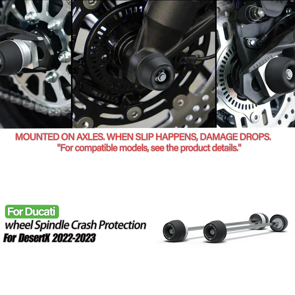 

Motorcycle Sliders Front & Rear Axle Fork Crash Wheel Protection for Ducati DesertX DesertX desertX 2022-2023 Accessories Set