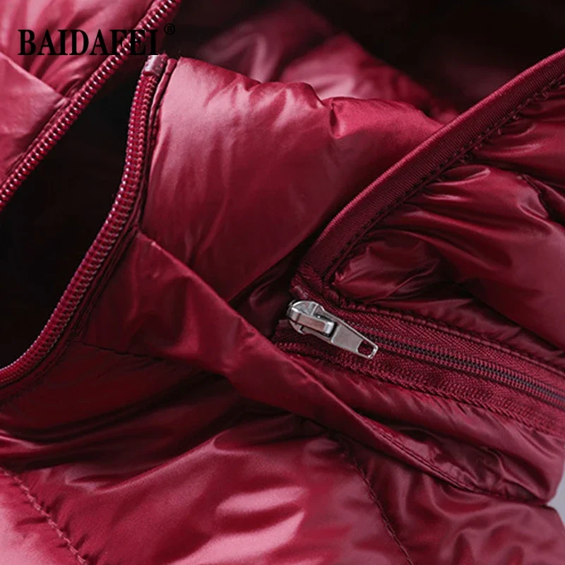 women clothing spring winter Lightweight Packable Long Down Jackets new Hood Removable Female Portable Fluffy Winter Puffer coat