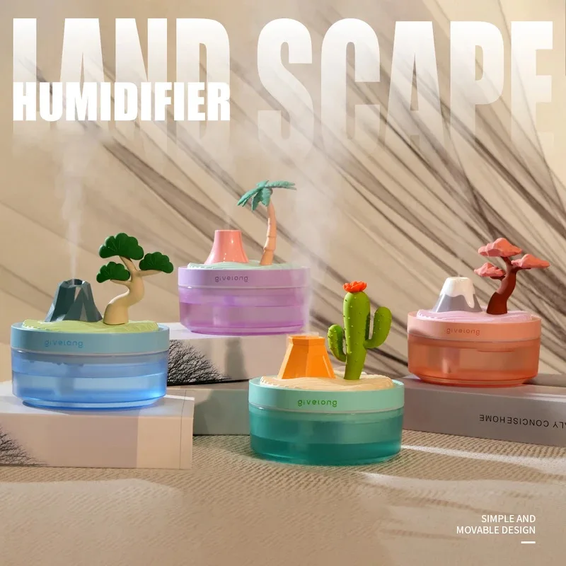 New Landscape Air Humidifier Small Spray Hydration Household Silent Bedroom Desktop Car USB Aromatherapy Humidifiers Diffuser