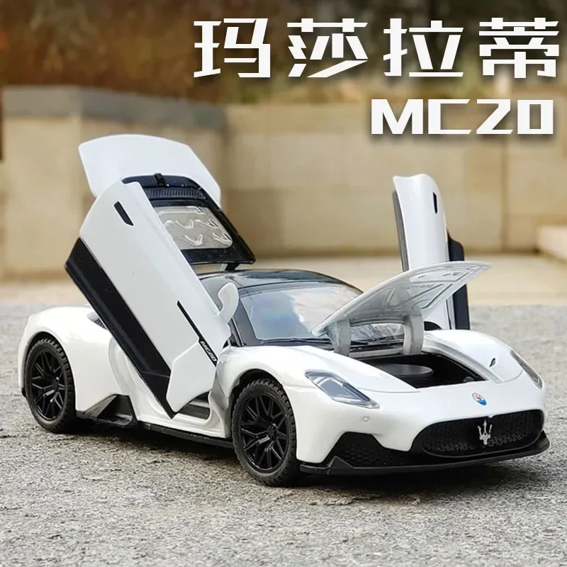 1:32 Maserati MC20 modelo de coche deportivo aleación Diecast vehículos de juguete de Metal modelo de coche sonido y luz simulación niños juguetes regalo
