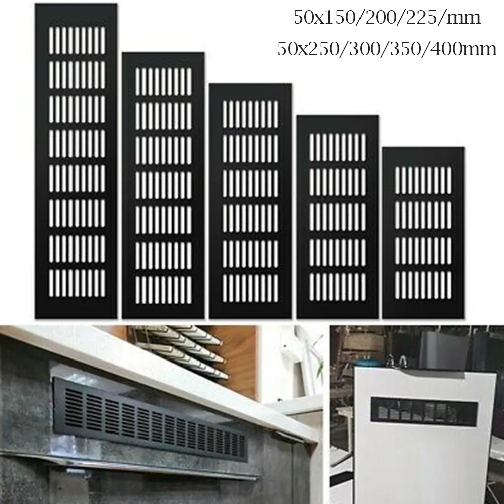 Parts New Household Air Vent Grille Wall Replacement Ventilation Cover Wardrobe 50*150-400mm Black Multi-functional