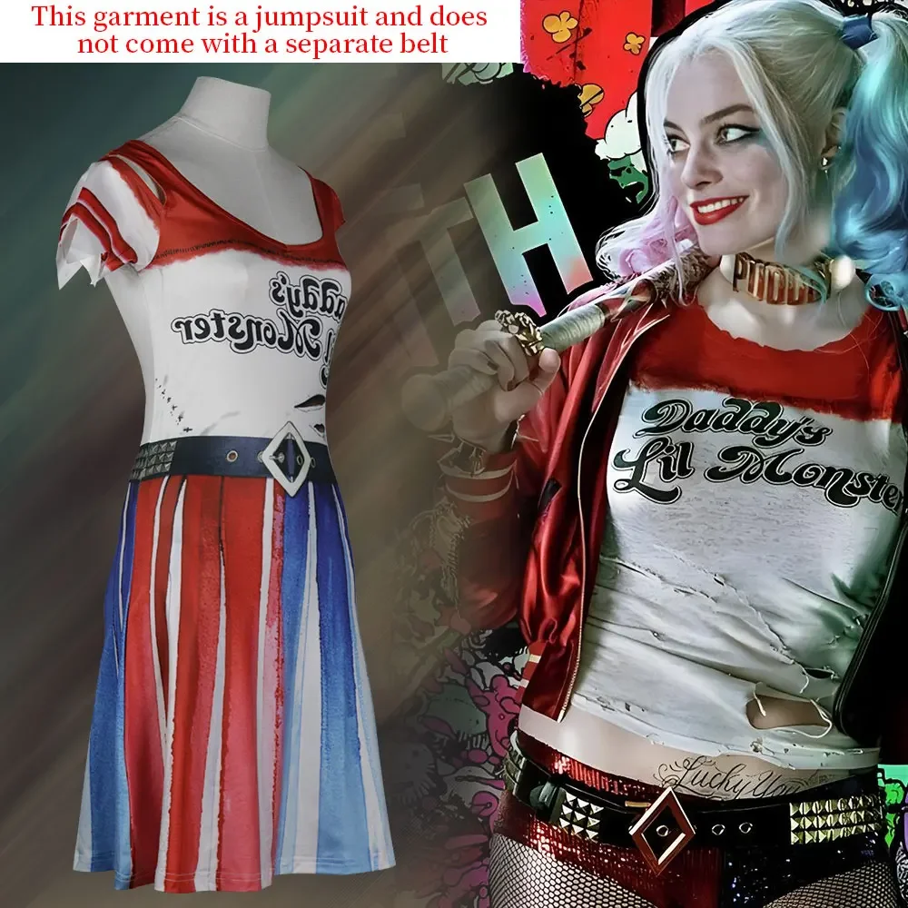 

2025 Halloween Nouveaux vêtements de cosplay irréguliers, petite robe moche pour femmes, robe imprimée numérique, vêtements