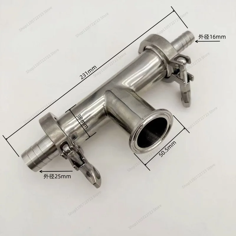 For 304 Pneumatic Filling Machine Stainless Steel, Three-way Check Valve, Water Inlet and Outlet Three-way Pipe Valve