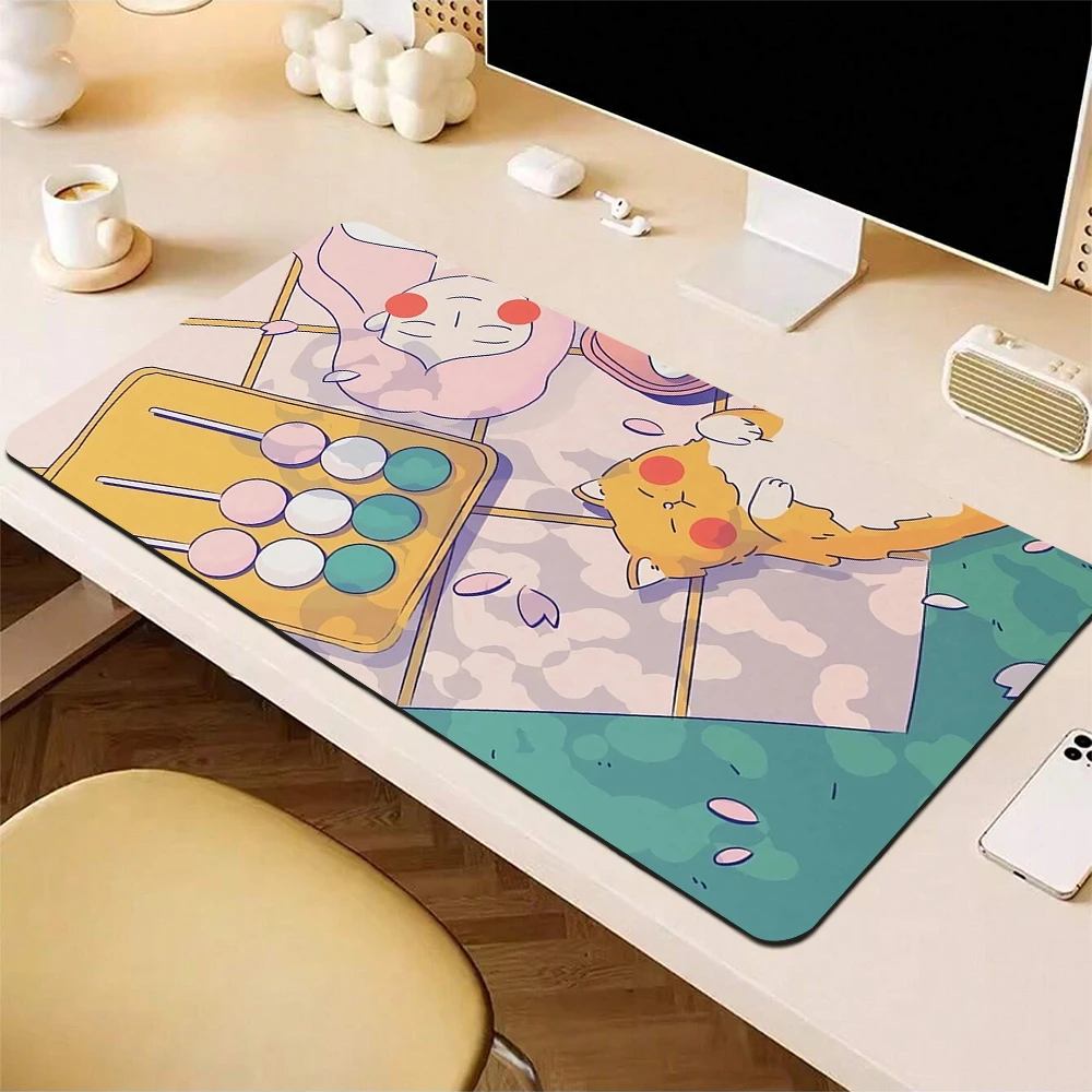 Anime Cute Mouse Pad Gamer Locking Edge Large Mousepad Kawaii Gaming Mouse Mat Big Art Desk Mat Office Computer Keyboard Pad XXL