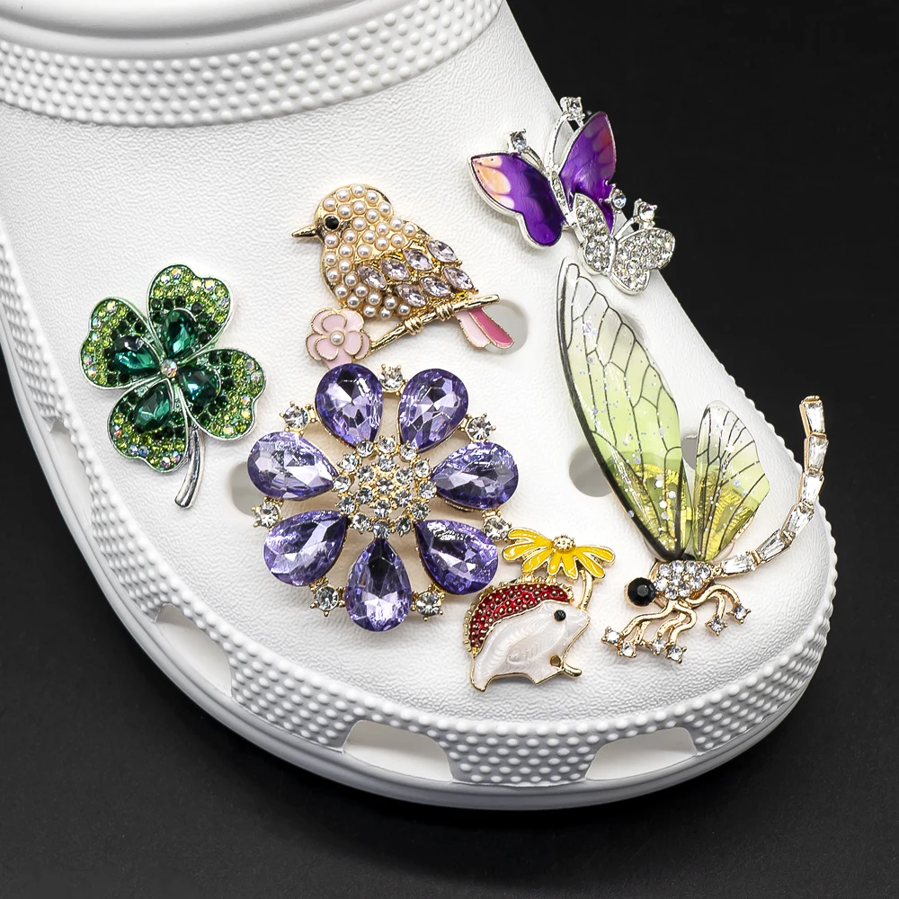 1 Stück Luxus Metall Designer Schuh Charms Vögel Schmetterling Schuh Dekorationen Zubehör Fuchs Igel Pins für Frauen Mädchen Bevorzugung Geschenk – Detail 3