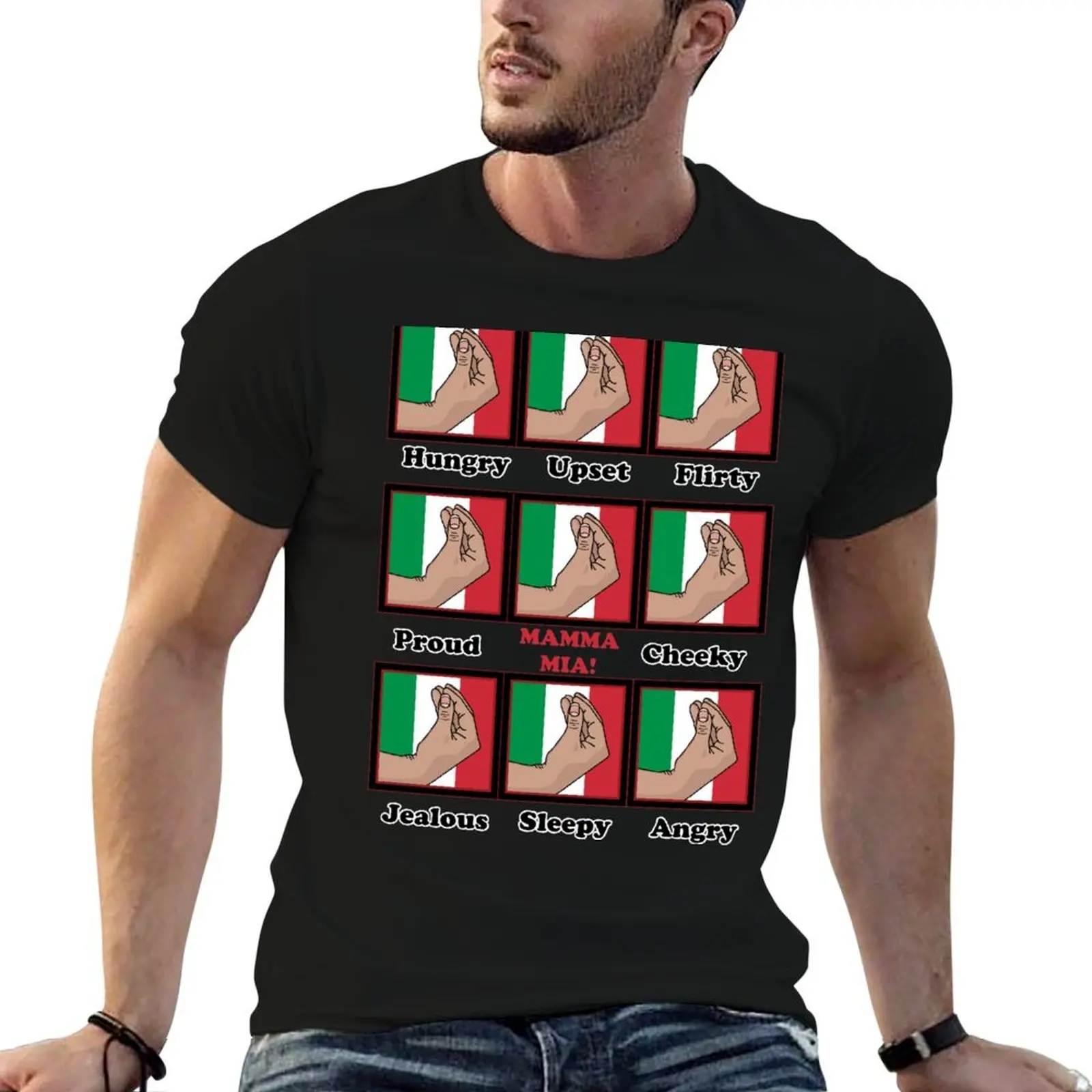 Italian gestures emotions chart T-Shirt Louboutins customizeds anime shirts men