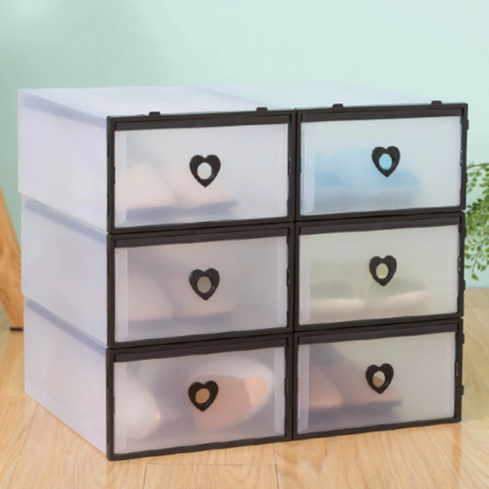 

20Pcs Stackable Shoe Box Free Standing Plastic Transparent Storage Container 31*21*12cm