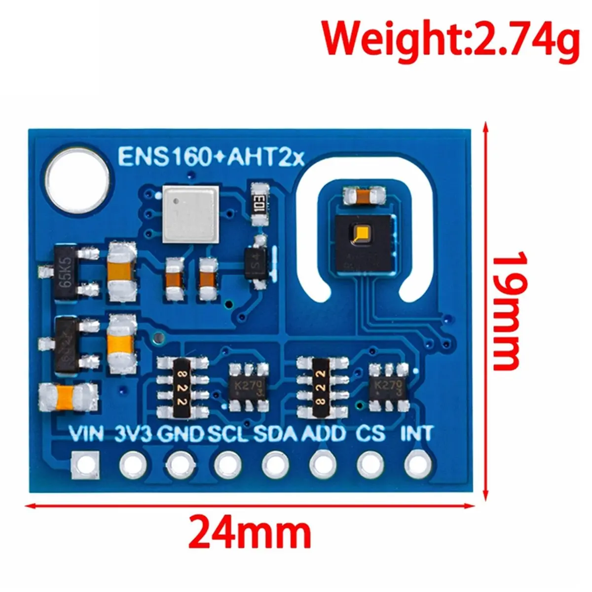 ENS160+AHT21 CARBON Dioxide CO2 ECO2 TVOC Air Quality and Temperature and Humidity Sensor Replace CCS811 for